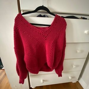 Free people red sweater